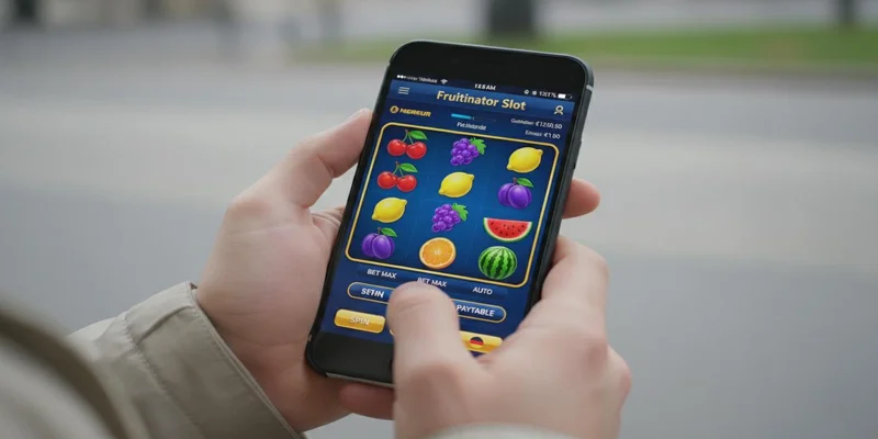 Fruitinator Mobile App auf Smartphone mit Touchscreen Bedienung